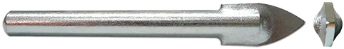 spear point glass drill - side and front view
